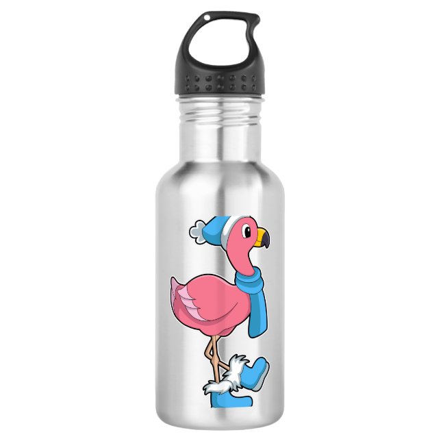 Garrafa Flamingo com Scarf & Hat (Frente)
