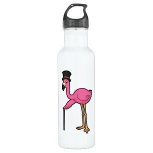 Garrafa Flamingo como Grove com Chapéu e Cana