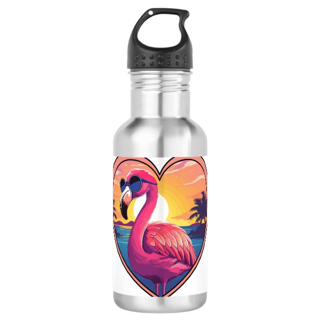 Garrafa Flamingo na Praia (Frente)