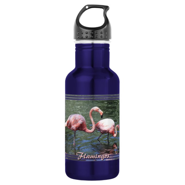 Garrafa Flamingos cor-de-rosa (Frente)