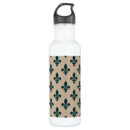 Garrafa Fleur de Lis Pattern, Real Verde Francês em Creme
