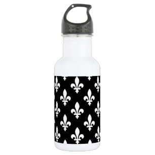 Garrafa Fleur de Lis Pattern, Royal French, branco a preto