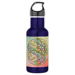 Garrafa Flor da Vida / Blume des Lebens - cor dourada