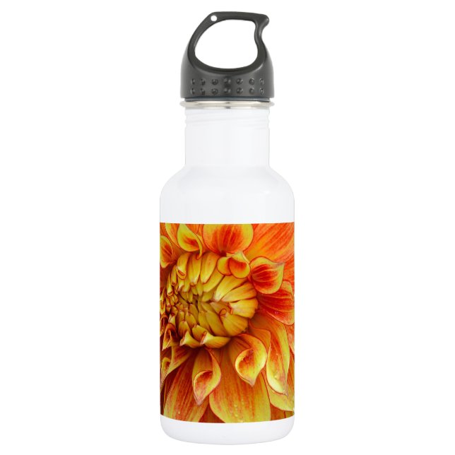 Garrafa Flor de dália laranja e amarela (Frente)