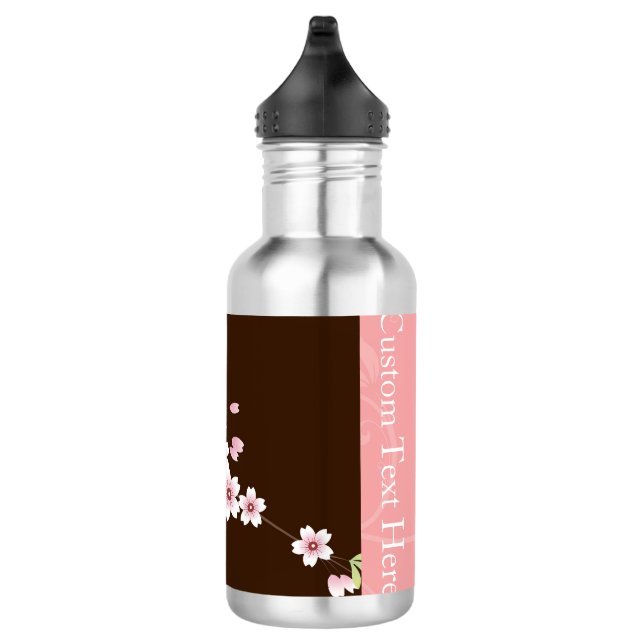 Garrafa Flor de Dogwood Rosa/Marrom Personalizado (Direita)