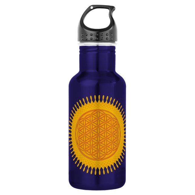 Garrafa Flor De Vida - Amarelo ensolarado (Frente)