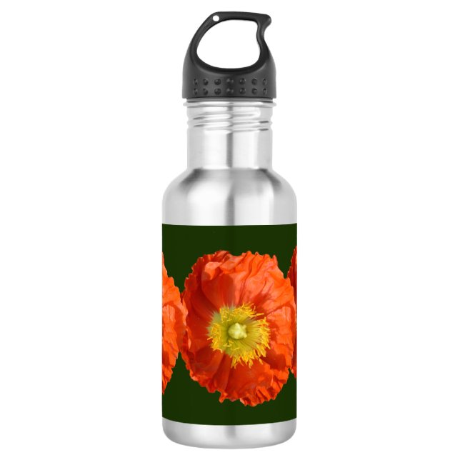Garrafa Flor Laranja Brilhante (Frente)