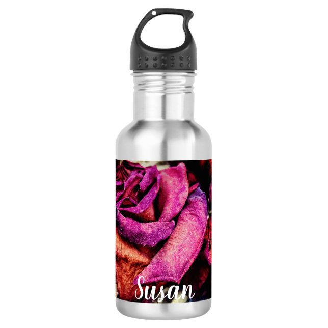 Garrafa Flor Rosa vermelha (Frente)