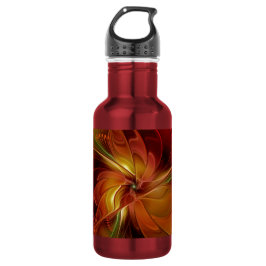 Garrafa Flor verde-laranja-abstrato Vermelho Castanho-Cast