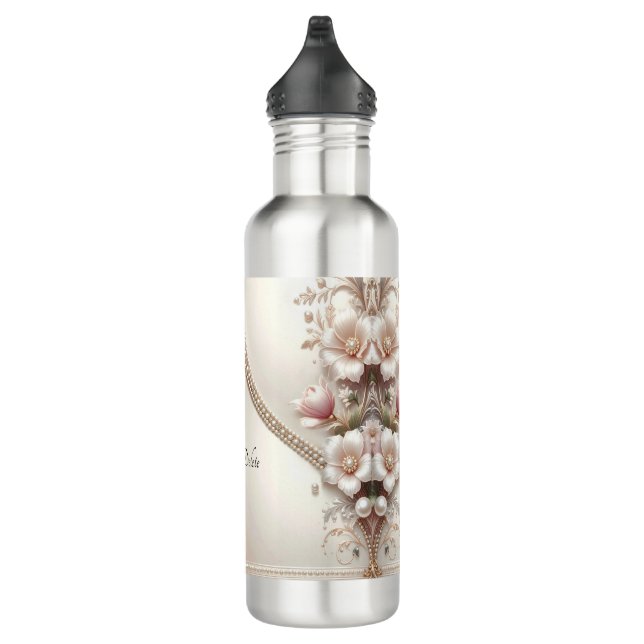 Garrafa Floral and Pearl Embellishments Water Bottle (Direita)