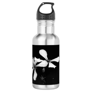Garrafa floral preto e branco minimalista