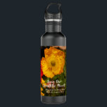Garrafa Floral Salve Nosso Planeta Flores Natureza Persona<br><div class="desc">Floral Save Our Planet Flowers Nature Personalize A Garrafa de Água de Aço Inoxidável tem uma bela maneira de dizer aos outros a razão para Salvar nosso Planeta - Flores. Personalize-o com suas informações. Uma Garrafa de Água Maravilhosa ajuda a enviar uma mensagem aos outros na sua vida. Fotografia das...</div>