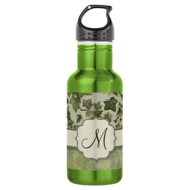 Garrafa Florentine Watercolor Ivy com Monograma (Frente)
