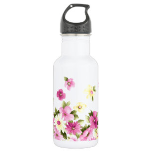Garrafa Flores Coloridas Adoráveis e Floridas de Menina