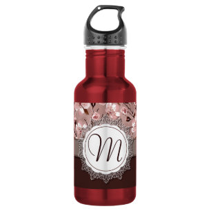 Garrafa Flores de cerejeira com monograma do laço