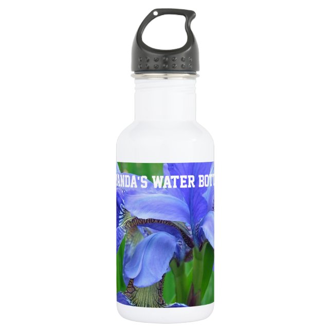 Garrafa Flores de Íris Azul (Frente)