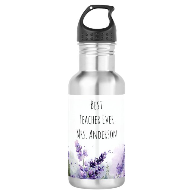 Garrafa Flores de Lavanda Personalizadas Agradecimento ao  (Frente)