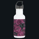 Garrafa Flores roxas<br><div class="desc">Flores de pénia desenhadas à mão,  padrão vetorial sem costura</div>