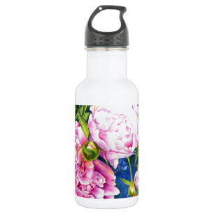Garrafa Flórida de cor branca-rosa-rosa-esbranquiçada