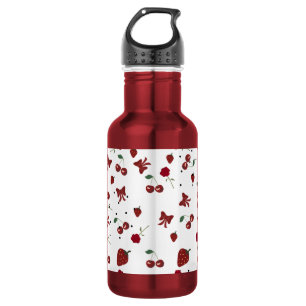 Garrafa fofo vermelho e branco
