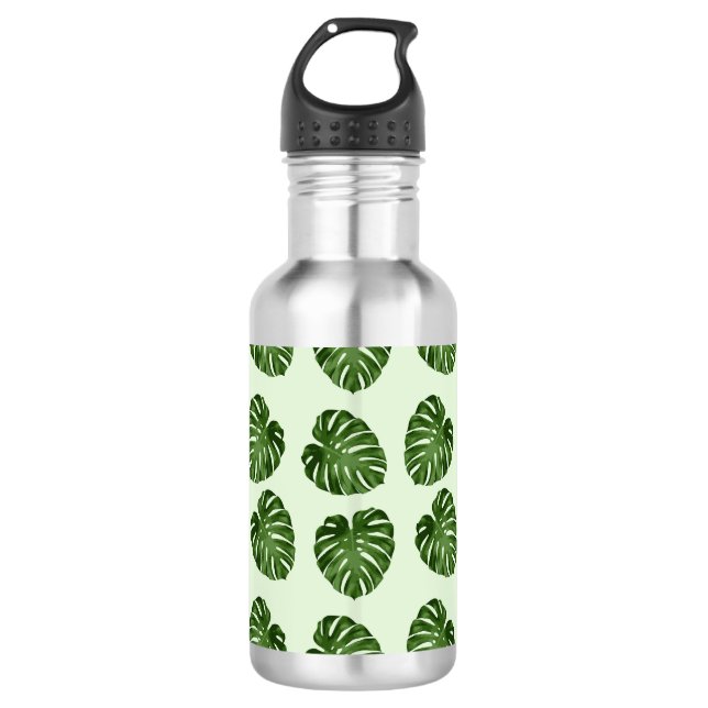 Garrafa Folhas de Palma, Folhas Verdes, Padrão Tropical (Frente)