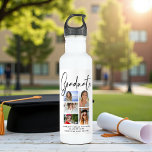 Garrafa Formando Elegante de Graduação Multifoto de Script<br><div class="desc">Elegante Script Multi Photo Graduation Coffee Water Bottles apresenta cinco das suas fotos favoritas da sua faculdade ou formando segundo grau com a moderna camada de roteiro de caligrafia negra "Formando". Simples,  na moda e elegante. Criado por ©Evco Studio www.zazzle.com/store/evcostudio</div>