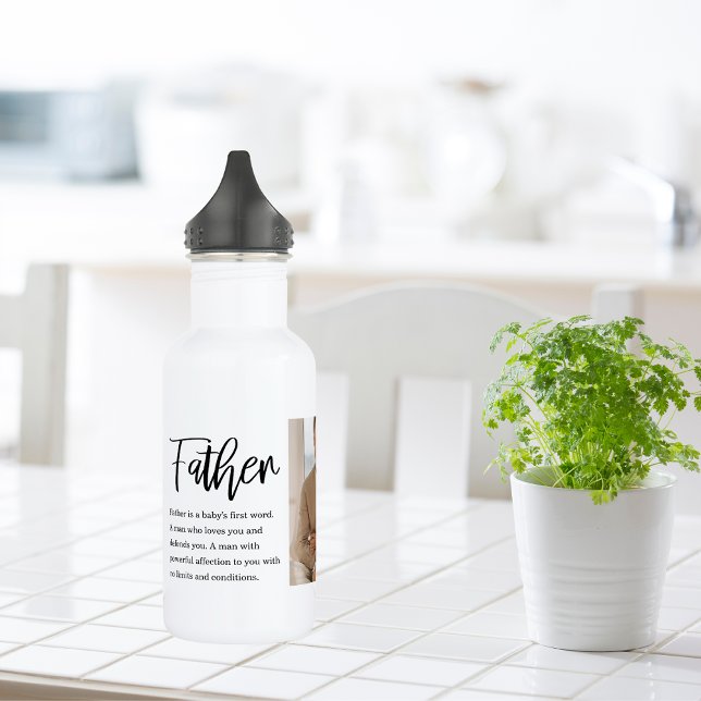 Garrafa Foto de Colagem Moderna com o Pai Melhor Presente (Criador carregado)