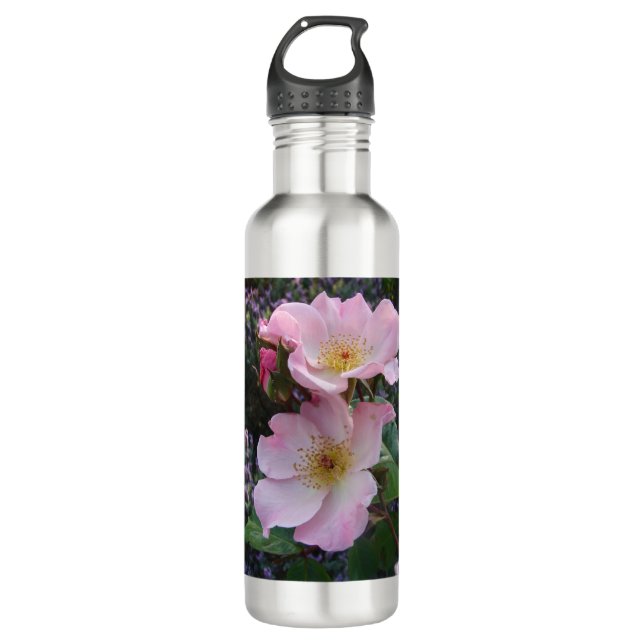 Garrafa Foto floral da flor Rosa Selvagem Rosa (Frente)