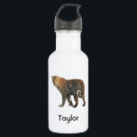 Garrafa Fotografia de Gato Selvagem de Leopardo<br><div class="desc">Um leopardo avistado com lindas marcas. Um padrão pontilhado interessante e pelo de ouro mole. Olhando para trás com um olhar piercing</div>