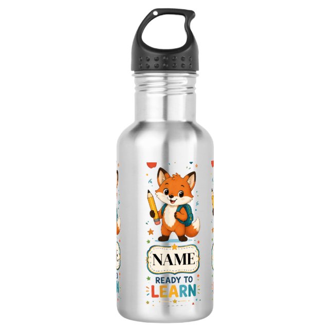 Garrafa Fox Kids Personalizado de Volta às Aulas  (Frente)