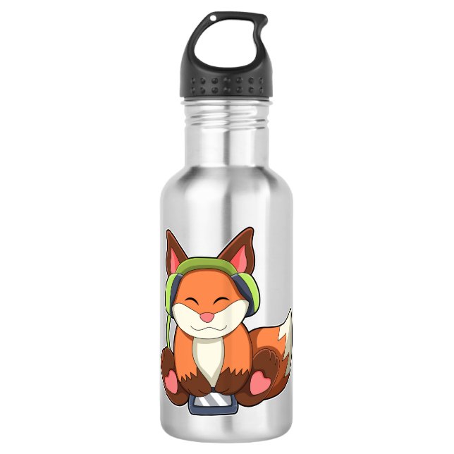 Garrafa Fox na Música com Fone de Ouvido (Frente)