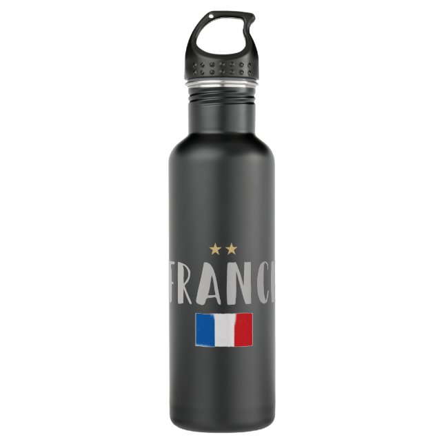 Garrafa França Futebol Fan Camisa Bandeira Francesa (Frente)