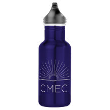 Frasco de água CMEC - 18 oz, azul com logotipo bra