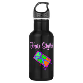 GARRAFA FRASCO DE ÁGUA COM LISTA DE CABELOS CUTA E COLORID