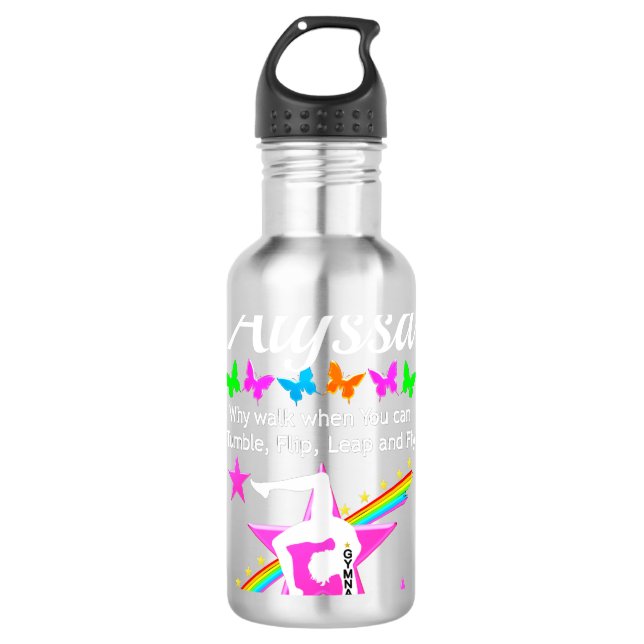 GARRAFA FRASCO DE ÁGUA PERSONALIZADA DE GINASTE TUMBLING (Frente)