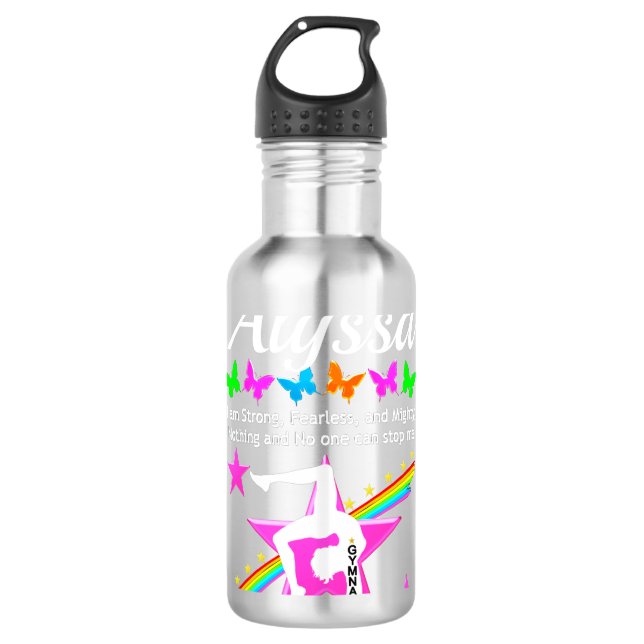 GARRAFA FRASCO DE ÁGUA PERSONALIZADA DE GINMNAST SEM MEDO  (Frente)