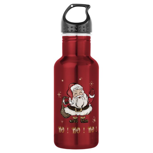 Garrafa Frasco de Água Vermelha Santa Claus (Frente)