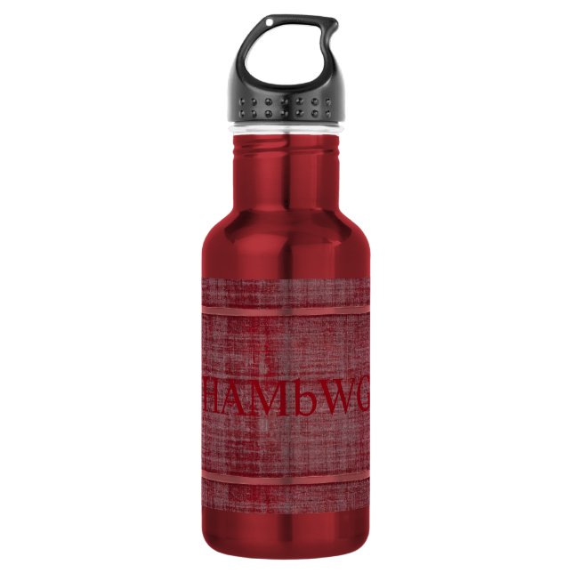 Garrafa Frasco de HAMbWG Vermelho/Água Vermelha (18 oz) (Frente)