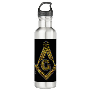 Garrafa Freemason (preto & ouro)