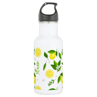 Garrafa Fresh lemons with flowers and leaves