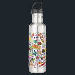 Garrafa Frutas de Cores Aquáticas Coloridas<br><div class="desc">Aproveite este padrão de frutas de aquarela e vegetação balnear com esta garrafa d'água colorida. Você sempre pode adicionar seu próprio texto. Avise-me se você quiser que algo seja feito sob medida. Se você o comprar, obrigado! Certifique-se de compartilhar uma foto no Instagram dele em ação e marque-me @shoshannahscribbles :)...</div>