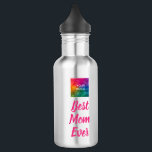 Garrafa Fuchsia Typografia Modelo Melhor Mãe<br><div class="desc">Personalizado Carregue Sua Imagem Imagem Fotográfica Texto Do Script Melhor Mãe Já Teve Uma Barraca Clássica De Água Clássica De Aço Isolado E Moderna E Elegante De Modelo Tendy Water Fuchsia Color Stainless Steel.</div>