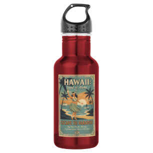 Garrafa Fuga para o Paraíso Terrestre Havaiano Vintage