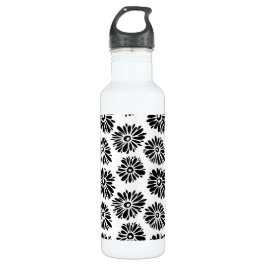 Garrafa Funky Black e white floral
