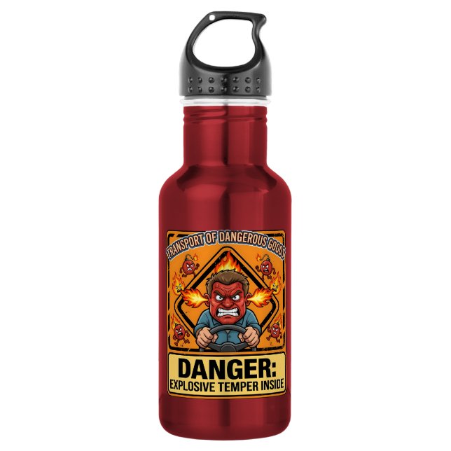 Garrafa Funny ADR Trucker water bottle | Explosive Temper (Frente)