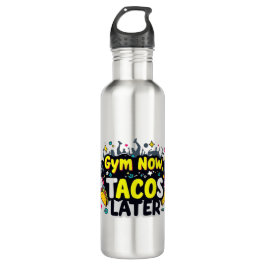 Garrafa Funny Water Bottle – Fitness & Foodie Quote Design