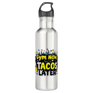 Garrafa Funny Water Bottle – Fitness & Foodie Quote Design