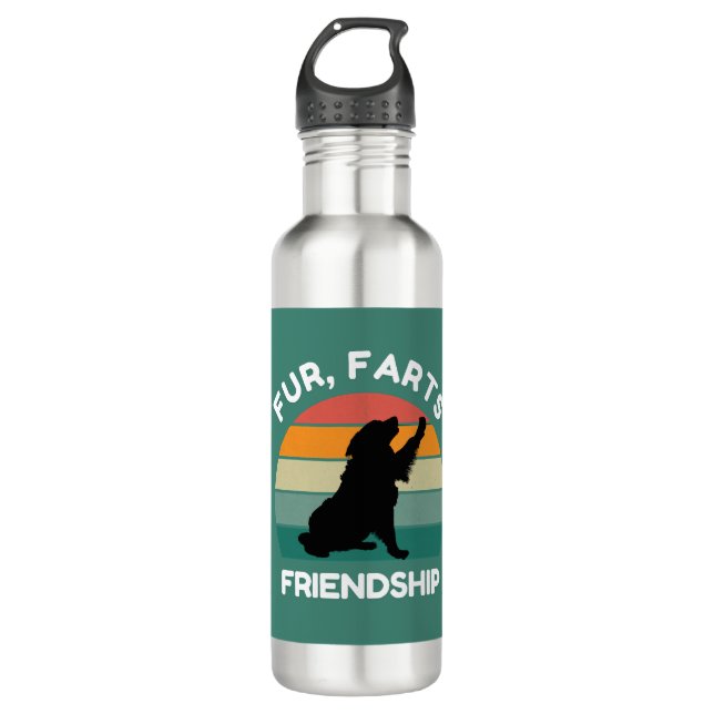 Garrafa Fur, Farts, Friendship - Funny Dog Lover Retro (Frente)