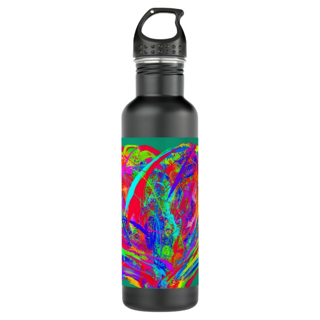 Garrafa Furry Rainbow Colored Flower Water Bottle (Frente)