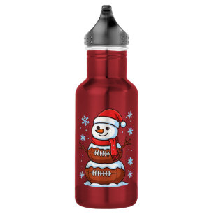 Garrafa Futebol Americano Boneco de Neve Feriado Natal